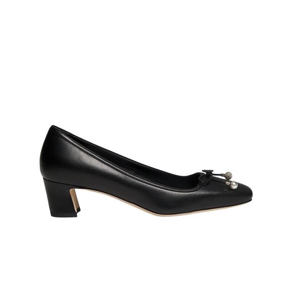 Jimmy Choo NIB Elme 45mm Embellished Leather Pumps in Black Size 39.5 - Picture 1 of 9